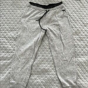 PINK Victoria's Secret Gray Track Pants Relaxed Fit Cotton Blend